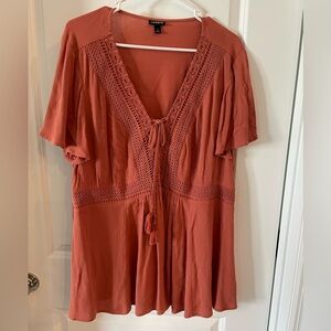 Torrid Terracotta Boho Blouse